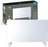 Varin® Smart Design Elektrische kachel - 2500 Watt - 85x55cm - Helder wit glas - IP24 - Met thermostaat - Wandmontage of verrijd