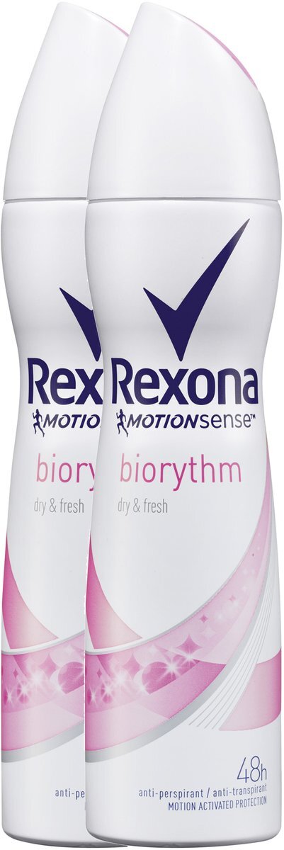 Rexona Ultra Dry Biorythm Women - 2 x 200 ml - Deodorant Spray - Voordeelverpakking