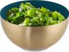Relaxdays Saladeschaal - RVS - 2 L - Groen-Goud