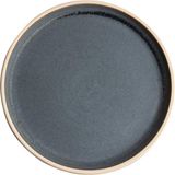Olympia Canvas platte ronde borden blauw graniet 25cm (6 stuks)