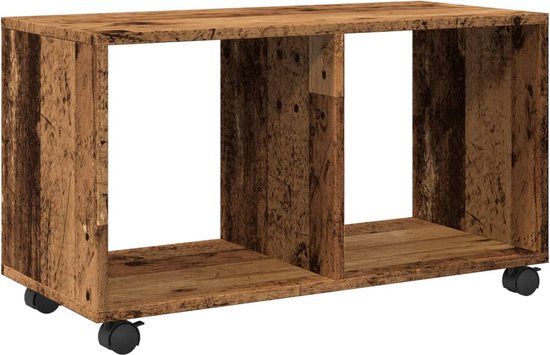 vidaXL Rolkast 72x33x42,5 cm bewerkt hout oud houtkleurig