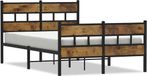 vidaXL Bedframe - Metaal - Gerookt Eikenkleurig - 120x190 cm