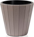 Prosperplast Plantenpot/bloempot Wood Style - Beige - D49 x H45 cm