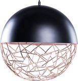 Beliani PADMA Hanglamp - Zwart - Ovaal - Staal - E27