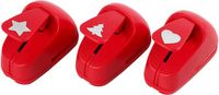 Creativ Company Perforatrice - Rouge - Étoile, Cœur, Sapin de Noël - 16mm - Set de 3