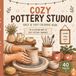 Cozy Pottery Studio: Bold & Easy Coloring Book