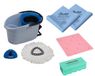 Vileda Professional UltraSpin Mini Welcome Set vloerwisser met draaibare dweil, pedaalemmer, microvezel mop, spons en PURmicro blauwe doeken, reiniging voor hotels, bars en restaurants