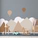 Ambiance Sticker Muurstickers voor kinderkamers - Decoratie voor babykamers - Gigantische muursticker voor kinderen, Scandinavische bergen, Malmö - 50x65cm