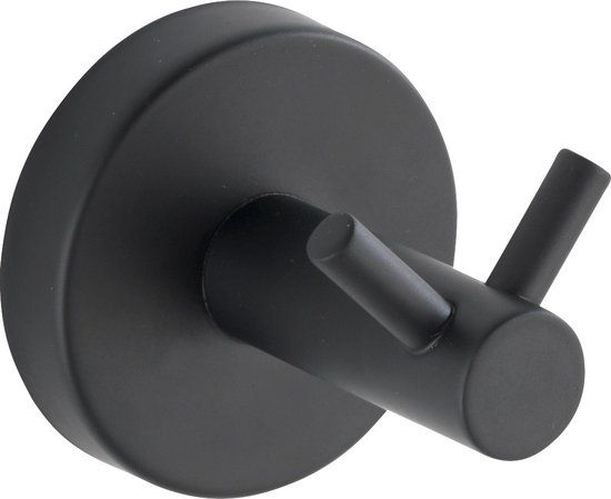 Wenko Bosio Duo Wandhaak - RVS - Matzwart - 5.5 cm