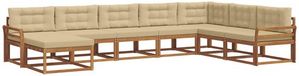 vidaXL - Acacia Hout - Hoek Loungeset - 8-Zits - Natuurlijk en Beige