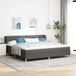 Maison Exclusive - Lit boxspring avec tête de lit, gris foncé, 200 x 200 cm, rembourré