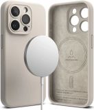Ringke Silicone Hoesje Geschikt voor Apple iPhone 15 Pro | Compatible met MagSafe | Back Cover Hoesje | Siliconen | Beige