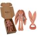 Kaloo - Cadeauset voor geboorte en baby - 2-delig: knuffeldier konijn 25 cm + siliconen bijtring - konijn - kleur terracotta - vanaf de geboorte - K390040