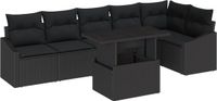 vidaXL Banc de jardin noir poly rotin