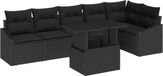 vidaXL Banc de jardin noir poly rotin