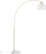 QAZQA arc - Lampe arche moderne | Lampadaire | Lampadaire avec abat-jour - 1 lumière - H 170 cm - Or/laiton - Salon | Chambre