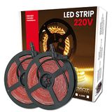 LED ATOMANT LED strips 2x5m 220V warmwit IP65 snijbaar