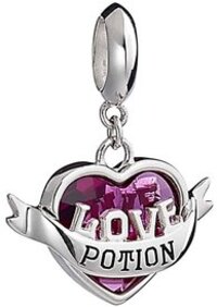 Official Harry Potter Sterling Silver Love Potion Slider Charm with Pink Crystal - 2.3g