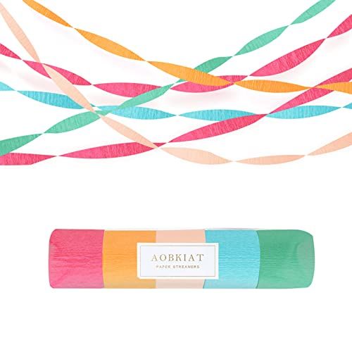 AOBKIAT 5 rollen Rainbow Party Streamers Crêpepapier