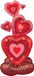 Amscan Airloonz Stapel Harten - 63 x 139 cm - Multi - Saint-Valentin