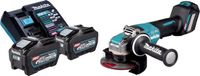 Makita GA 044 GT201 Meuleuse d'angle sans fil 40 V max. 125 mm X-LOCK Brushless + 2x batterie 5.0 Ah + chargeur