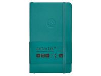 Antartik Notitieboekje met elastiek, wit deksel, A6, strepen, groen, aquamarijn, 100 vellen, 80 g, FSC