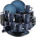 Happyment Luxe Serviesset - 12 Personnes - Porcelaine - 48 Pièces - Bleu