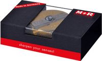 M+R dubbele-puntenslijper, van messing, rond, in cadeauverpakking