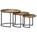 vidaXL Set van 3 salontafels, massief gerecycled hout