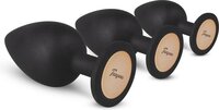 Teazers Siliconen Buttplug Set - 3 formaten - Zwart