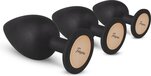 Teazers Siliconen Buttplug Set - 3 formaten - Zwart