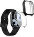 kwmobile 2x housse de montre connectée compatible avec Xiaomi Redmi Watch 5 Lite - Coque de montre de sport en silicone - Étui de suivi d'activité en transparent / noir