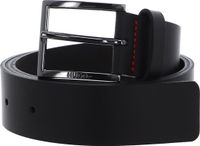 HUGO Leren Riem Geek Sz35 Leather Belt W115 Dark Brown Donkerbruin