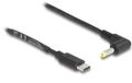 Delock USB-C - DC plug haaks kabel | 4,0 x 1,7mm | max. 5V/2A (10W) | zwart | 1,5 meter