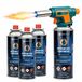 Eurocatch Gasbrander Set 1300°C - Elektrische Ontsteking - Instelbaar - Incl. 4x 227g Butaan Gascartridge