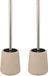5Five Toilet/wc-borstel in houder - 2x - polyresin/metaal - beige - 40 cm