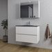 Saniclass Chaci Badkamermeubelset - 80x46x55cm - keramische wastafel zwart - 1 wasbak - 1 kraangat - 2 lades - spiegelkast - mat wit