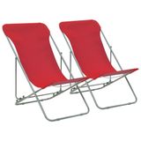 VidaXL Tuinstoel Terras Oxford, Polyvinylchloride (PVC), Staal, Rood