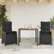 Maison Exclusive - Ensemble de jardin 3 pièces avec coin repas et coussins, noir, en polyrotin