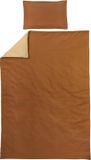 Meyco Uni dekbedovertrek + kussensloop - 140x200/220 cm - Camel/Warm Sand