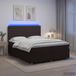 vidaXL Lit boxspring LED avec matelas Marron foncé 200 x 200 cm Tissu
