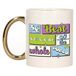 Bellatio Decorations Cadeau koffie/thee mok - de beste stagiair - van de wereld - goud - 300 ml