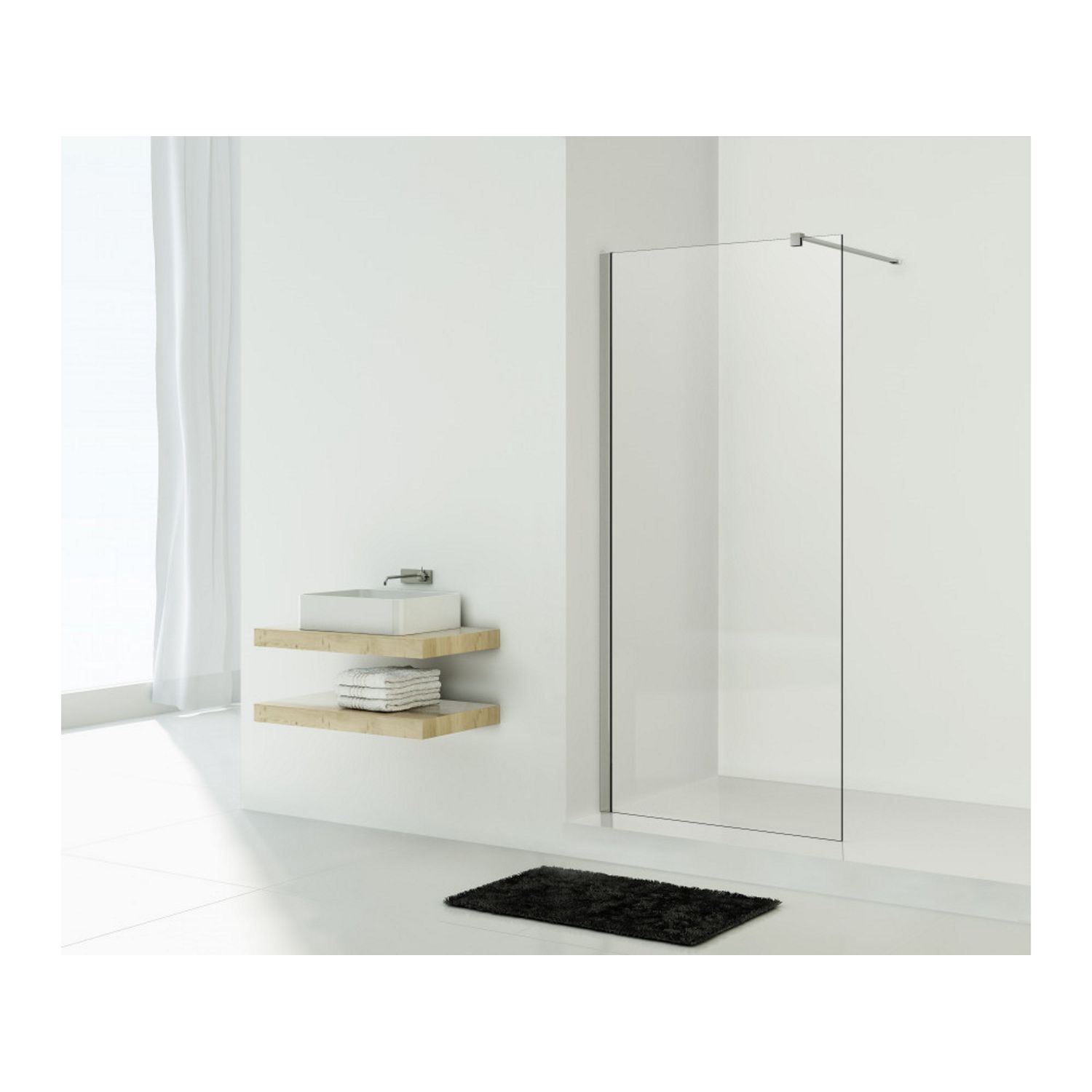SANIMAR Inloopdouche helder glas 120x200 cm chroom 10 mm