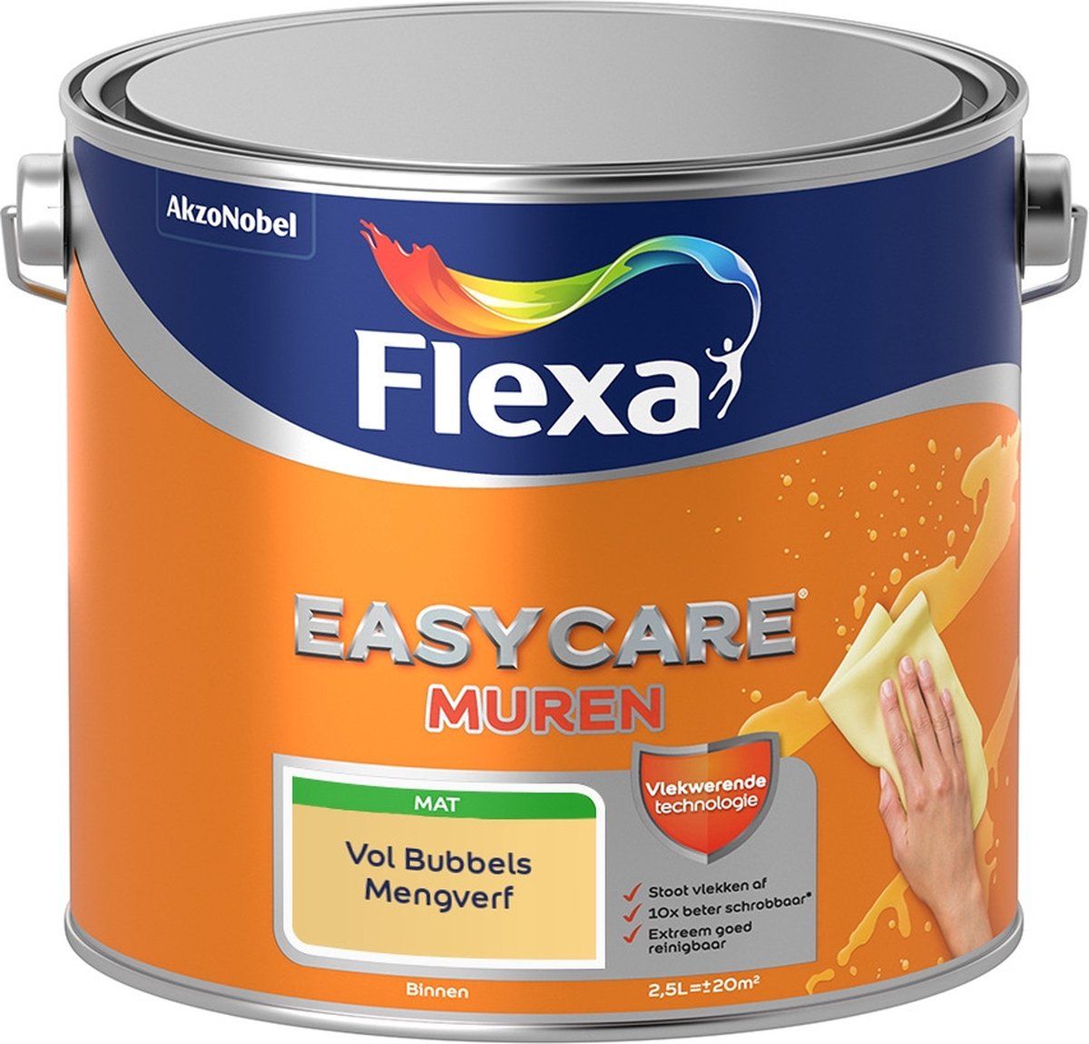 FLEXA Easycare Muurverf - Mat - Vol Bubbels - 2,5 liter