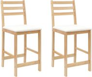vidaXL - Eetstoelen - 2 - st - Massief - Rubberhout - Naturel - 40 - x - 47,5 - x - 99,5 - cm