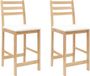 vidaXL - Stoel - 2 - st - Massief - Rubberhout - Naturel - 40 - x - 47,5 - x - 99,5 - cm