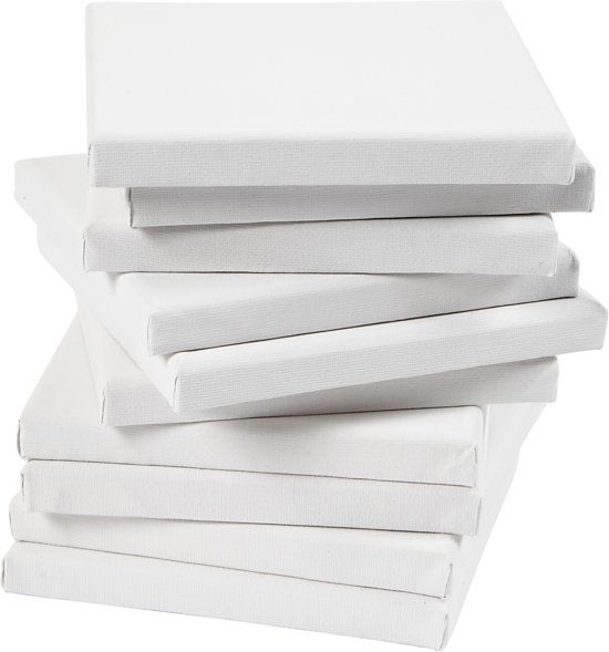 Creotime Gespannen canvas 20x20 cm 280 gr 80 stuks - Schildersdoek