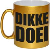 Bellatio Decorations Dikke doei afscheids cadeau mok - goud - 300 ml keramiek