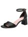 Tamaris 1-28347-46 damessandalen met hak, Zwart leder, 41 EU