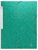 Exacompta 55753E verpakking van 10 stuks inslagmap Scotten van Colorspan-karton DIN A4 met 2 elastieken en 3 kleppen en labels groen verzamelmap documentenmap